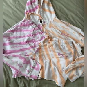 WSLY shorts and hoodie set